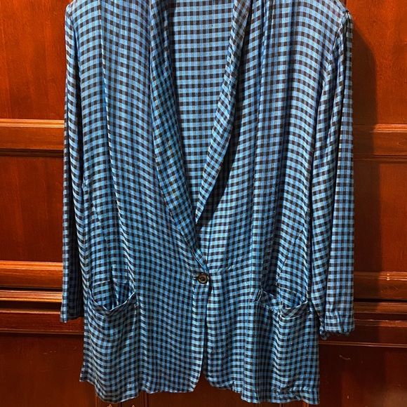 Roaman’s Blue and Black Checkered Blazer size 3X - Picture 3 of 14